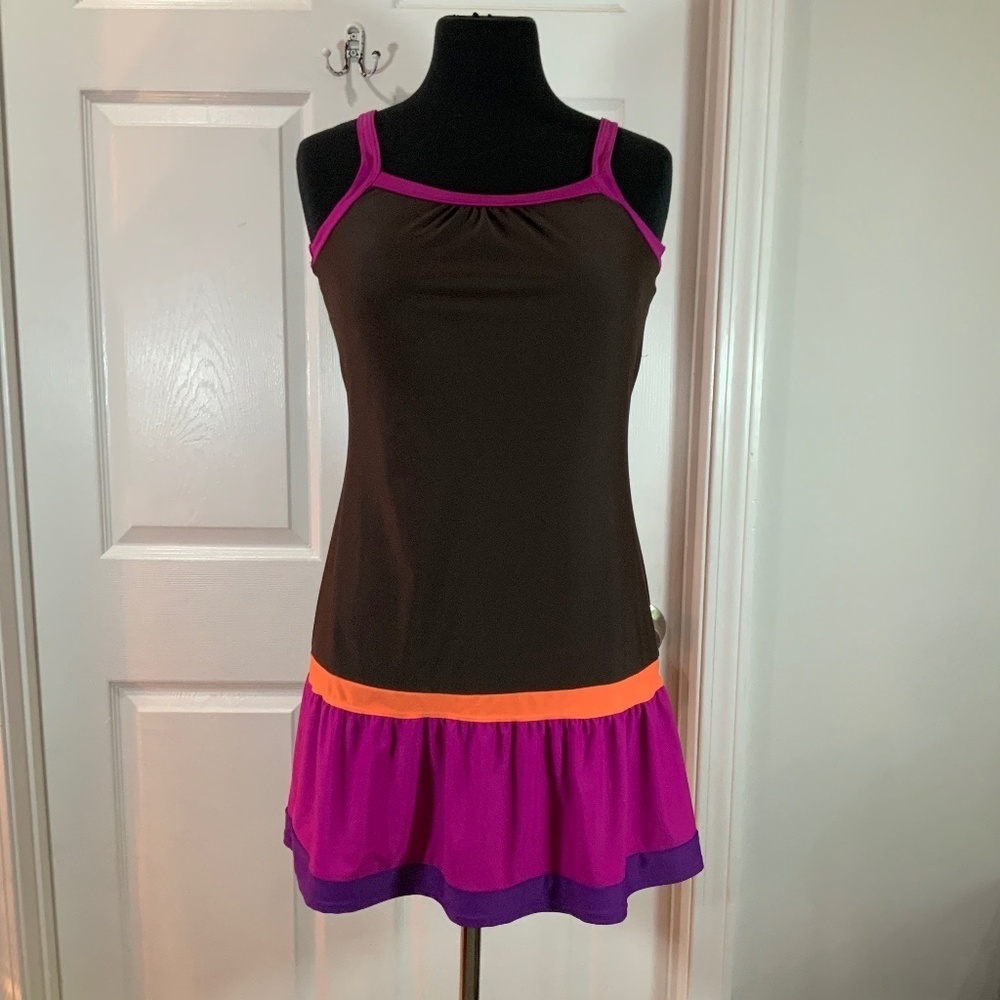 Prana Mauve Colorblock Swim Dress Size Small